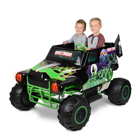 Comfortable, thick-cushioned seat. . Ride on grave digger
